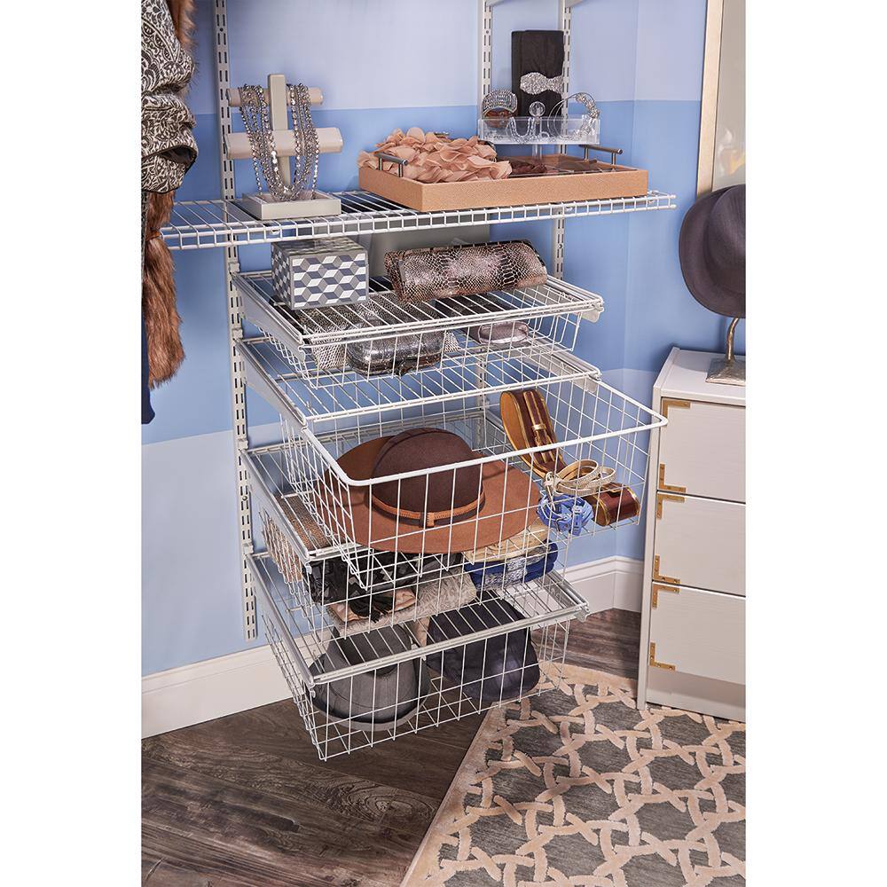 ClosetMaid 2815 27 in. H x 21 in. W White Steel 4-Drawer Wide Mesh Wire Basket67