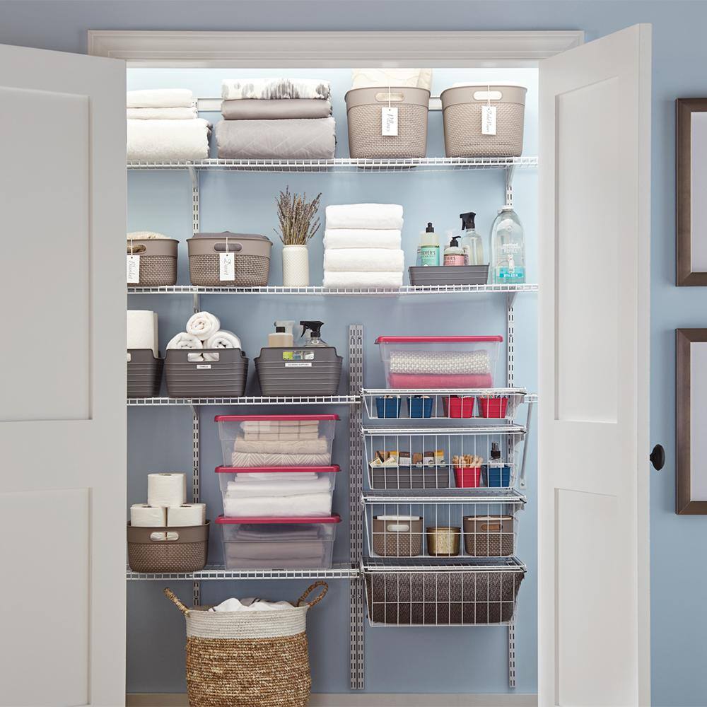 ClosetMaid 2815 27 in. H x 21 in. W White Steel 4-Drawer Wide Mesh Wire Basket8