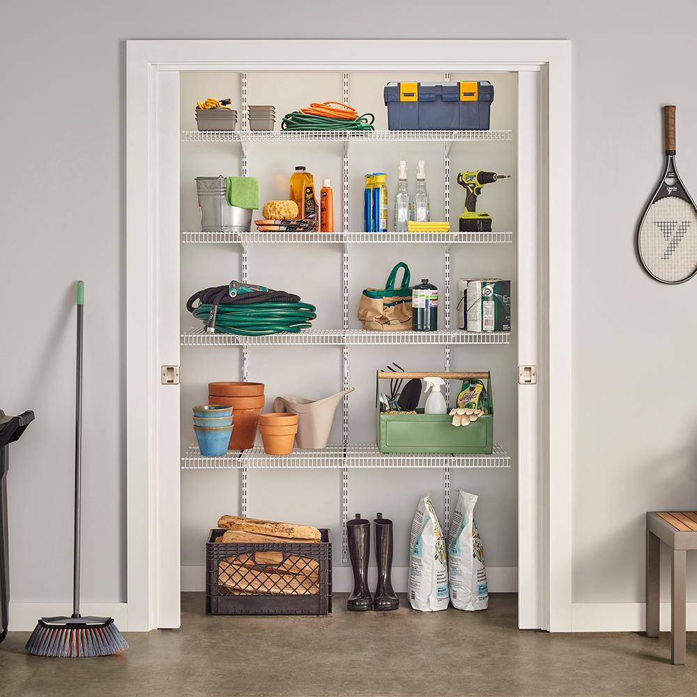 ClosetMaid 2845 ShelfTrack 16.75 in. D x 48 in. W x 80 in. H White Wire Utility Steel Closet System Kit0