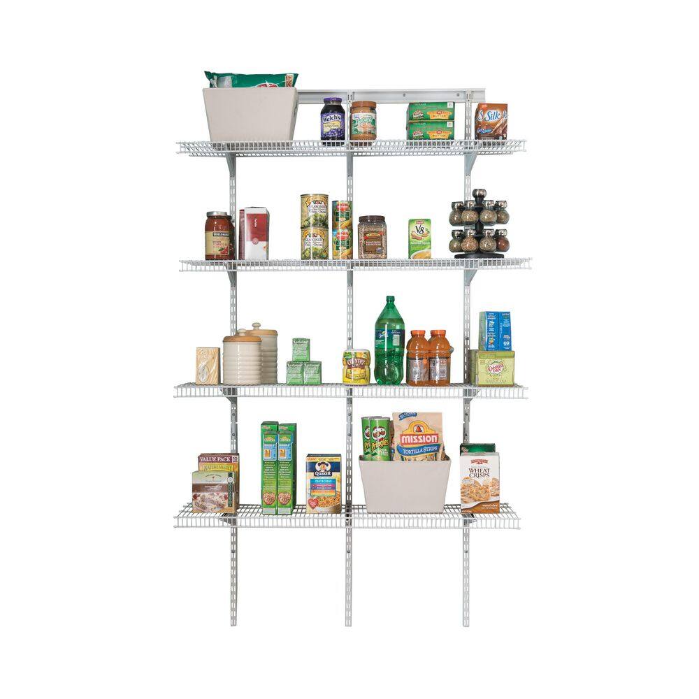 ClosetMaid 2845 ShelfTrack 16.75 in. D x 48 in. W x 80 in. H White Wire Utility Steel Closet System Kit1