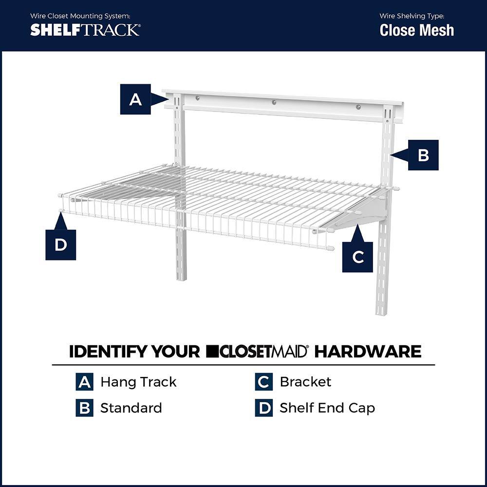 ClosetMaid 2845 ShelfTrack 16.75 in. D x 48 in. W x 80 in. H White Wire Utility Steel Closet System Kit12