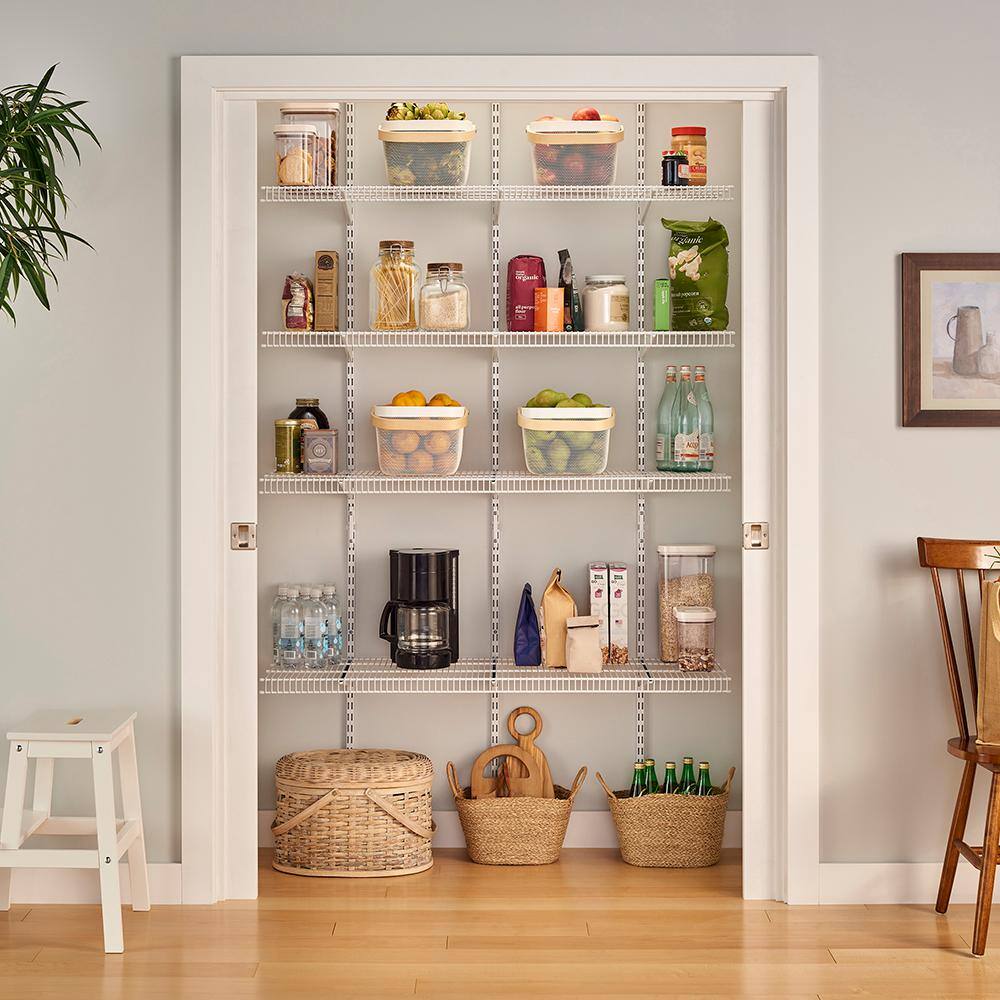ClosetMaid 2845 ShelfTrack 16.75 in. D x 48 in. W x 80 in. H White Wire Utility Steel Closet System Kit14