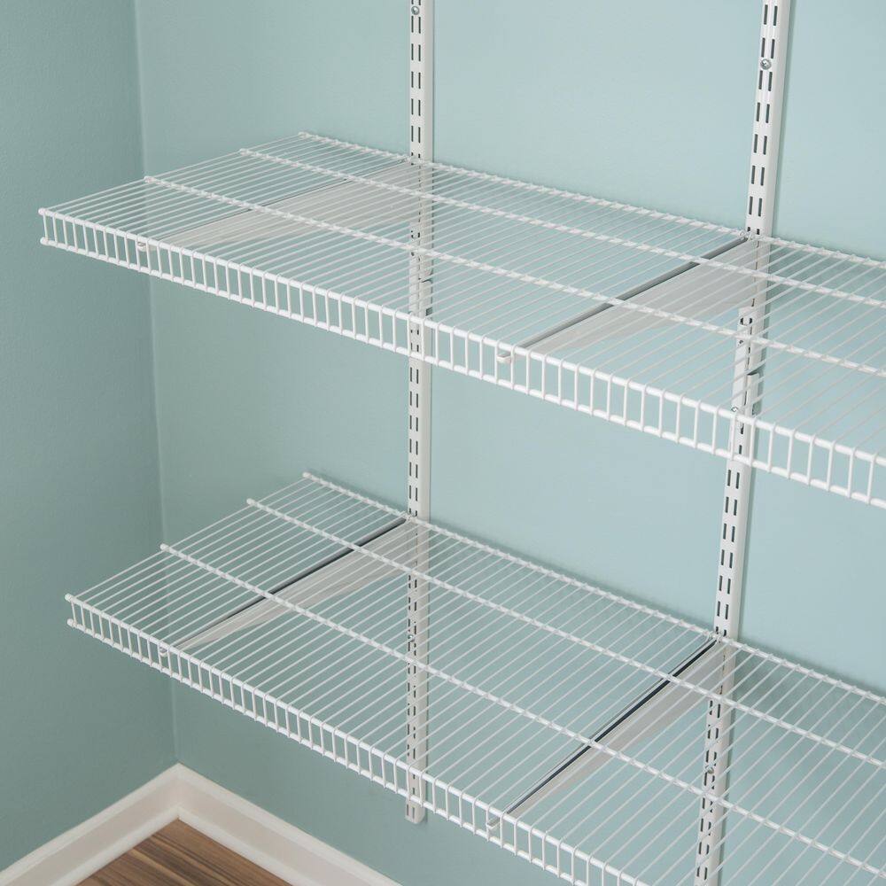 ClosetMaid 2845 ShelfTrack 16.75 in. D x 48 in. W x 80 in. H White Wire Utility Steel Closet System Kit8