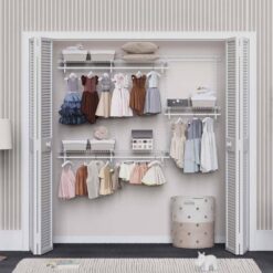 ClosetMaid 2873 ShelfTrack 72 in. W White Reach-In Wall Mount 3-Shelf Wire Closet System Organizer Kit