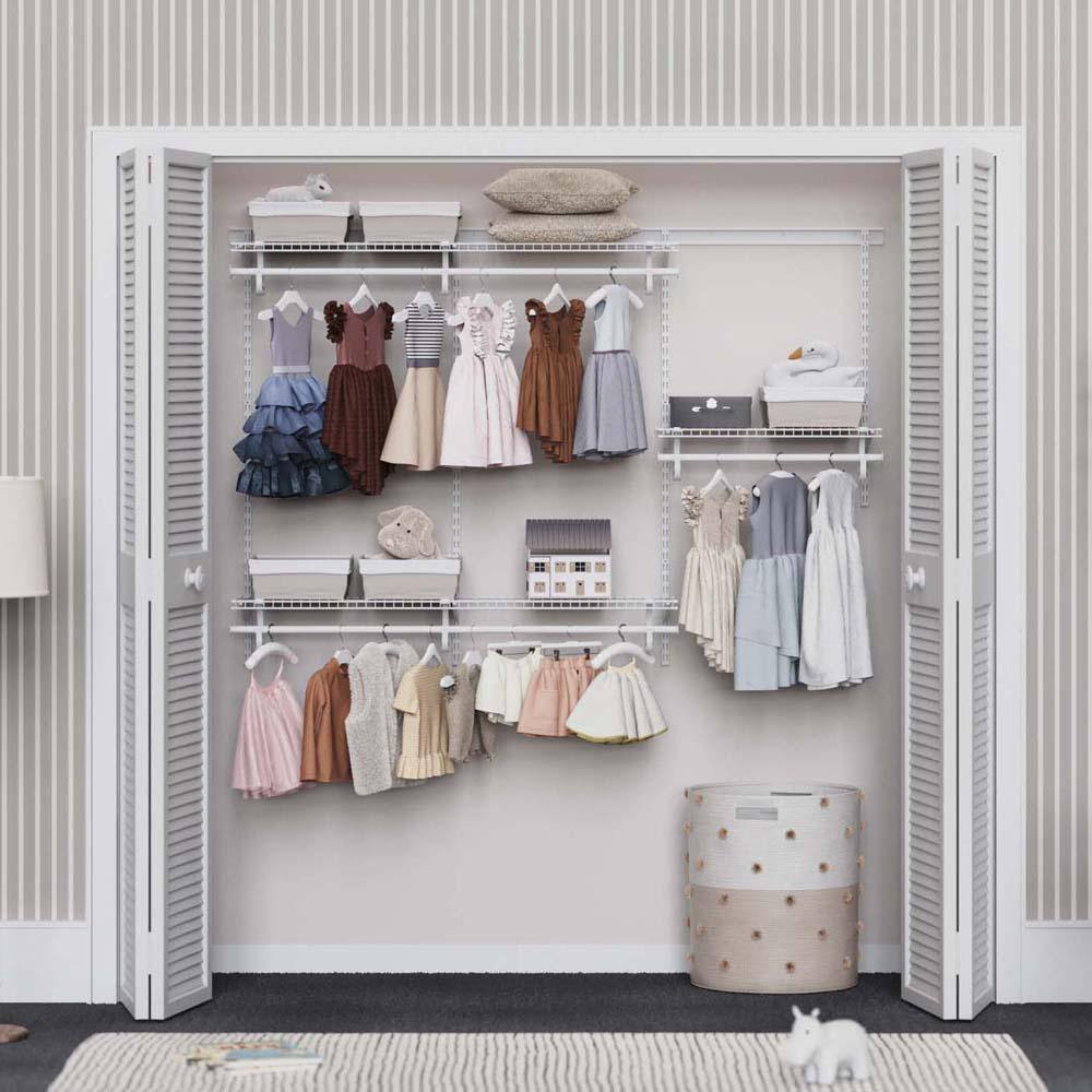 ClosetMaid 2873 ShelfTrack 72 in. W White Reach-In Wall Mount 3-Shelf Wire Closet System Organizer Kit ClosetMaid 2873 ShelfTrack 72 in. W White Reach-In Wall Mount 3-Shelf Wire Closet System Organizer Kit