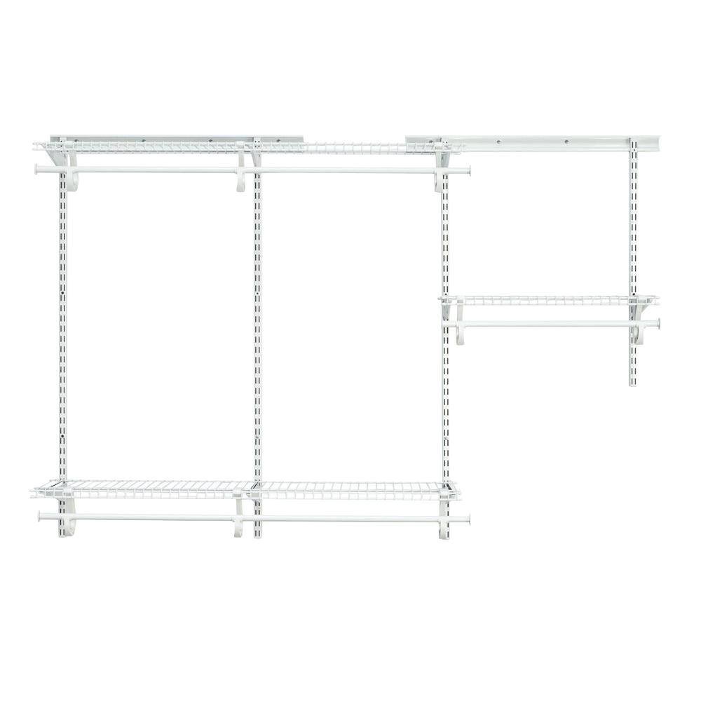 ClosetMaid 2873 ShelfTrack 72 in. W White Reach-In Wall Mount 3-Shelf Wire Closet System Organizer Kit2