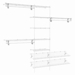 ClosetMaid 5037 SuperSlide 5 ft. to 8 ft. 12.9 in. D x 96 in. W x 86.3 in. H White Ventilated Wire Steel Closet System Organizer Kit