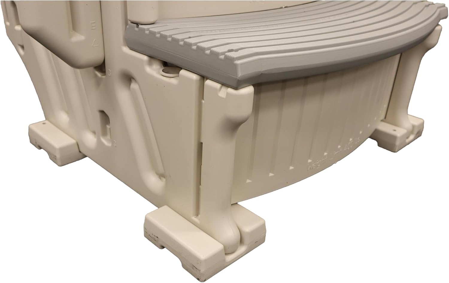 Confer Plastics Curve CCX-AG Drop in Above Ground Pool Step with Grey Treads - Base Step67