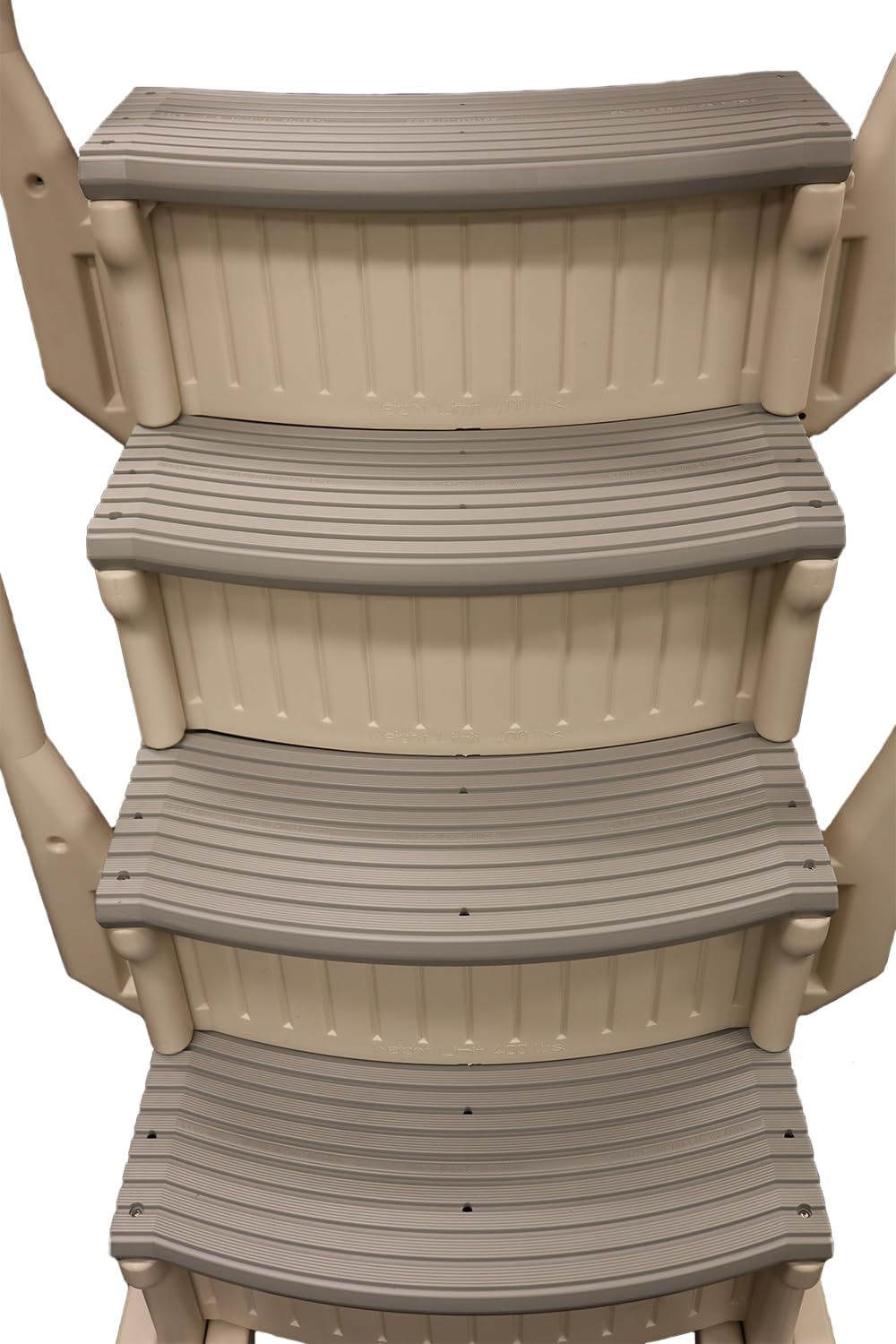 Confer Plastics Curve CCX-AG Drop in Above Ground Pool Step with Grey Treads - Base Step7