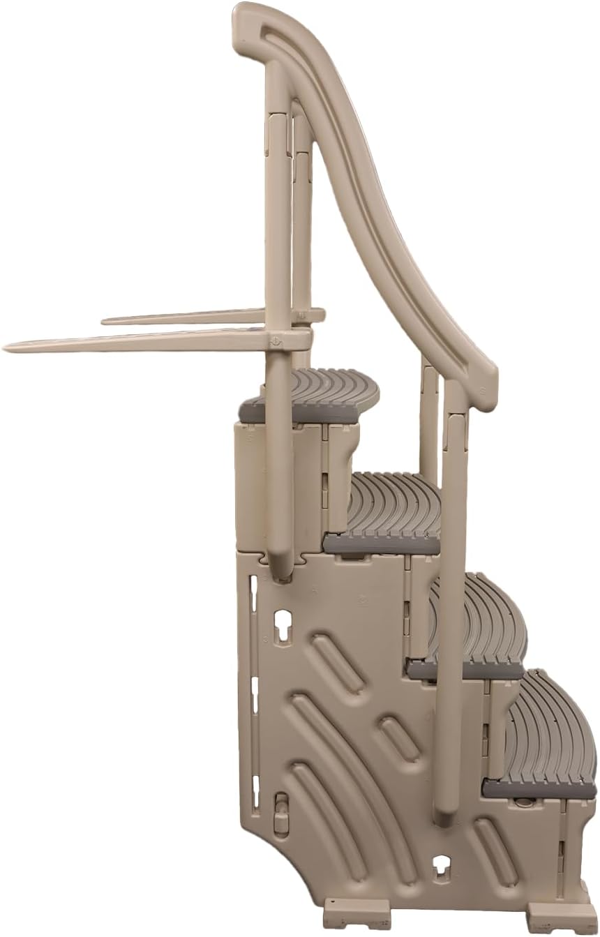 Confer Plastics Curve CCX-AG Drop in Above Ground Pool Step with Grey Treads - Base Step9