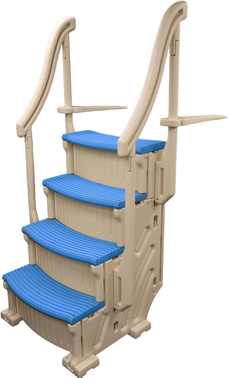 Confer Plastics Drop in Above Ground Pool Step with Blue Treads Confer Plastics Drop in Above Ground Pool Step with Blue Treads