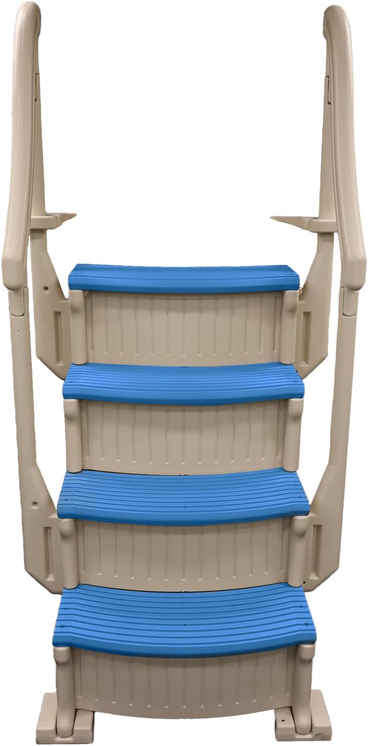 Confer Plastics Drop in Above Ground Pool Step with Blue Treads1