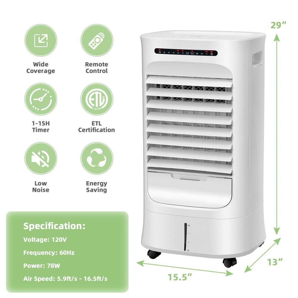 Costway F1W-10N12J-U1-IT 1000 CFM 3 of Speed Settings 4-in-1 Portable Evaporative Cooler for 500 sq.ft.2
