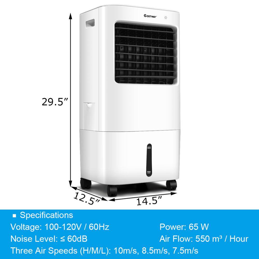 Costway GHM0660 406 CFM 4-Speed Portable Evaporative Cooler for 300 sq. ft.3