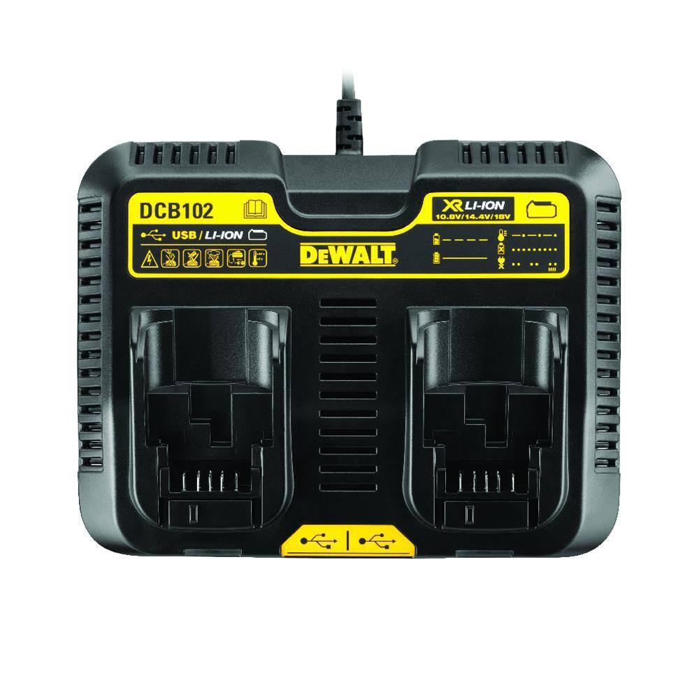 DEWALT DCB102 12V to 20V MAX Lithium-Ion Dual Port Jobsite Charging Station with (2) USB Ports8