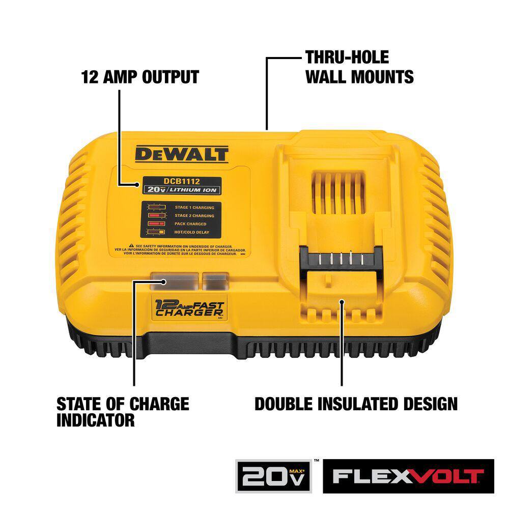 DEWALT DCB1112 20V and FLEXVOLT 12 Amp Fan Cooled Fast Charger1