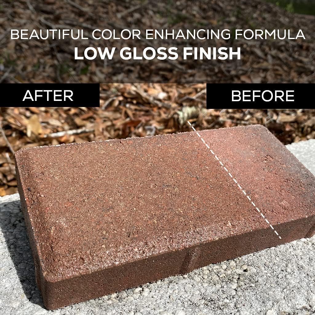DOMINATOR LG+ Clear Acrylic Sealer 2.5 Gal Low Gloss Paver Sealer Wet Look, Color Enhancing Professional Grade Concrete Pavers and Decorative Concrete Fast Dry Driveway, Patio and More12