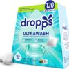 Dropps UltraWash Dishwasher Pods, Fresh Rain (120 Count) - Biobased Power Deep Clean Dishwasher Detergent Tablets for Sparkling Shiny Dishes - No Rinse Aid or Pre-Wash Needed - Dishwashing Pods