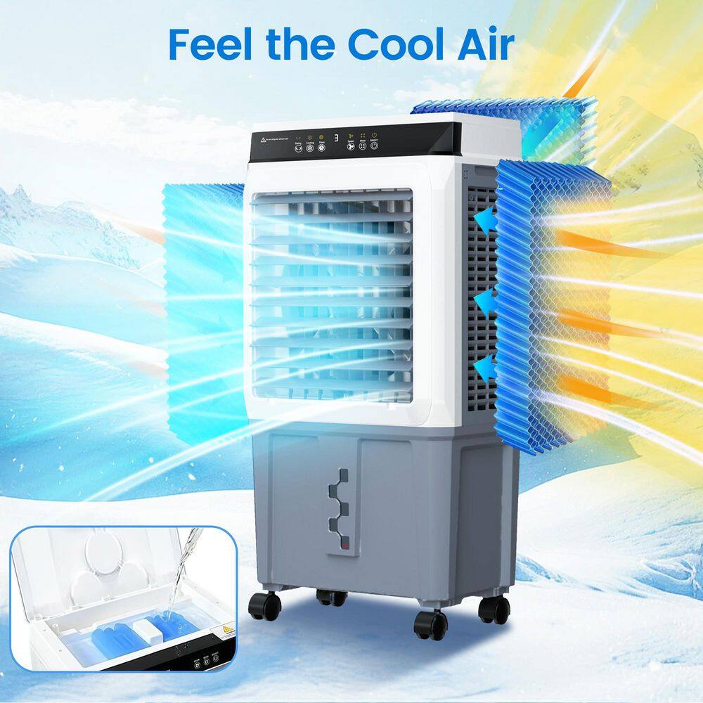 Edendirect XNBYDJE0627B 3450 CFM Indoor Outdoor Portable Evaporative Cooler for 1000 sq. ft., 3-Speed Air Cooler with 11 Gallon Tank and Remote7
