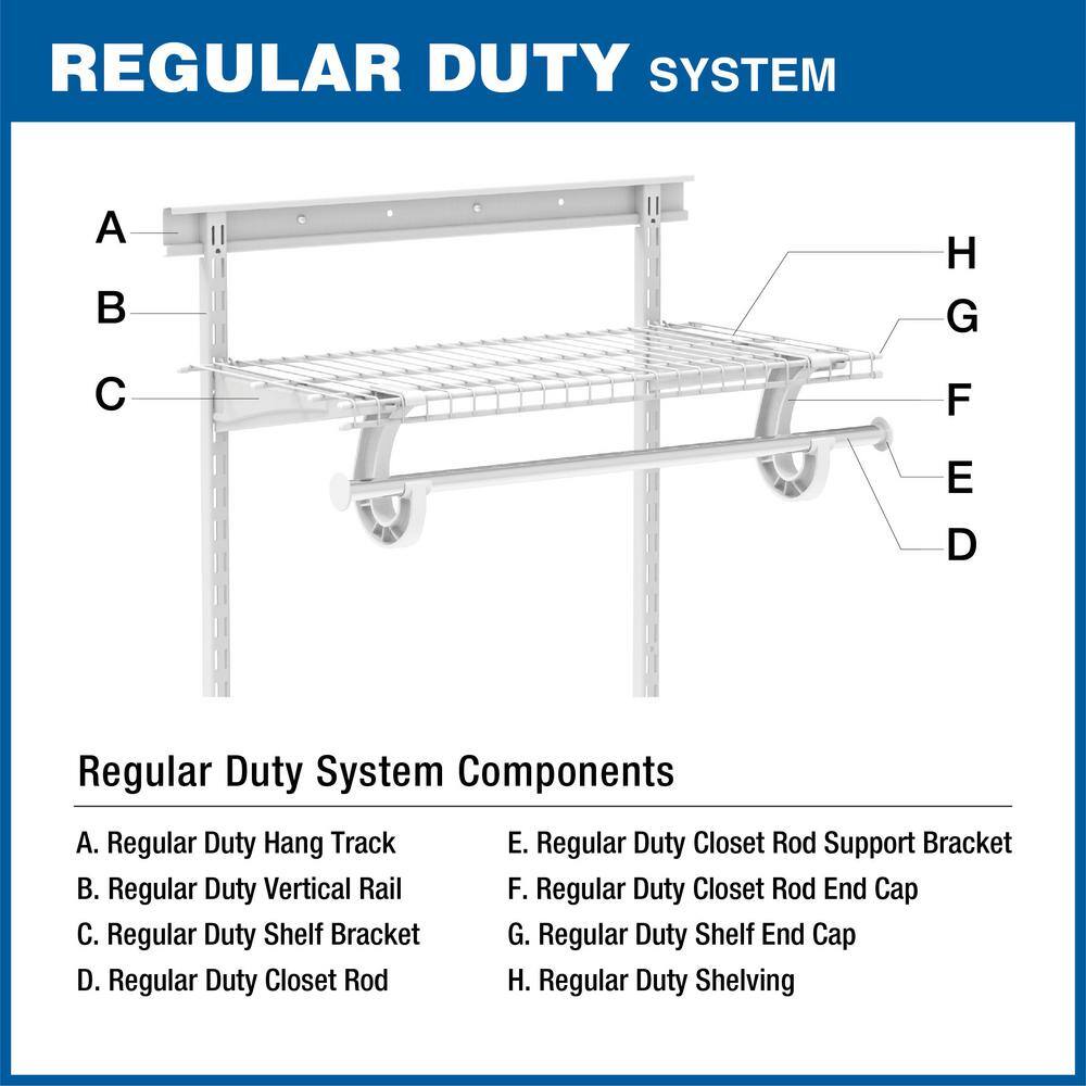 Everbilt 90248 4 ft. - 6 ft. Regular Duty Closet Organizer Kit5