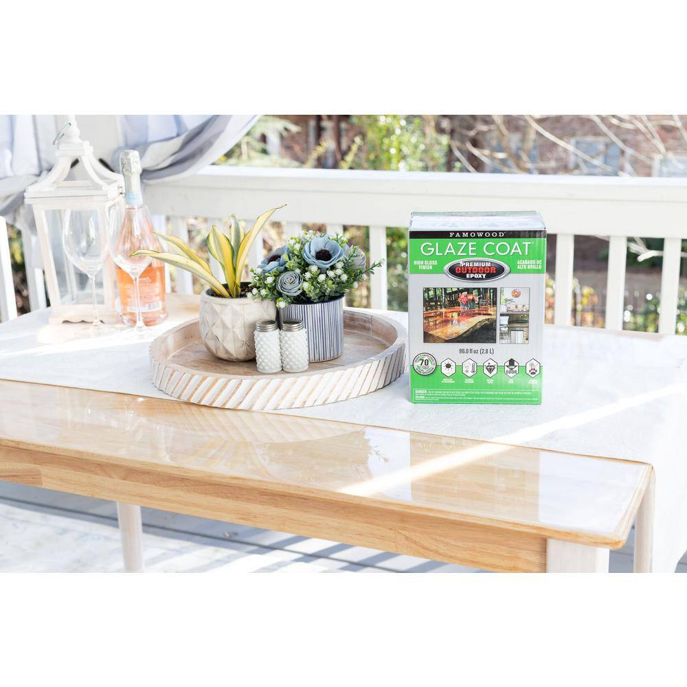 FAMOWOOD 5054020 24 oz. Clear Glaze Coat Outdoor Epoxy Kit (4-Pack)09