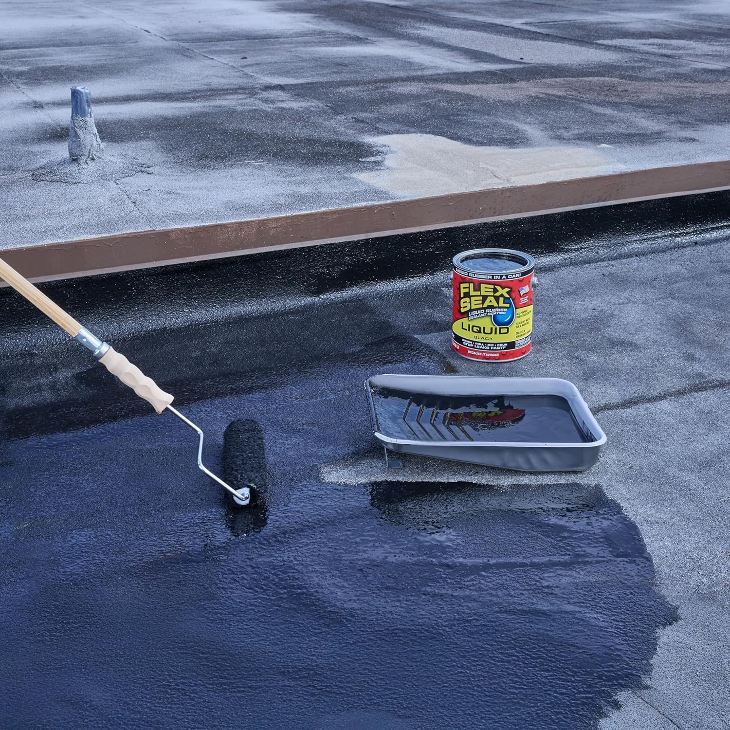 Flex Seal Liquid, Rubber Coating Sealant, Waterproof, Flexible, Breathable, and UV Resistant, Roof Repair, Basements, RV, Campers, Trailers, Marine, EPDM, Masonry, Black, 1 Gallon6