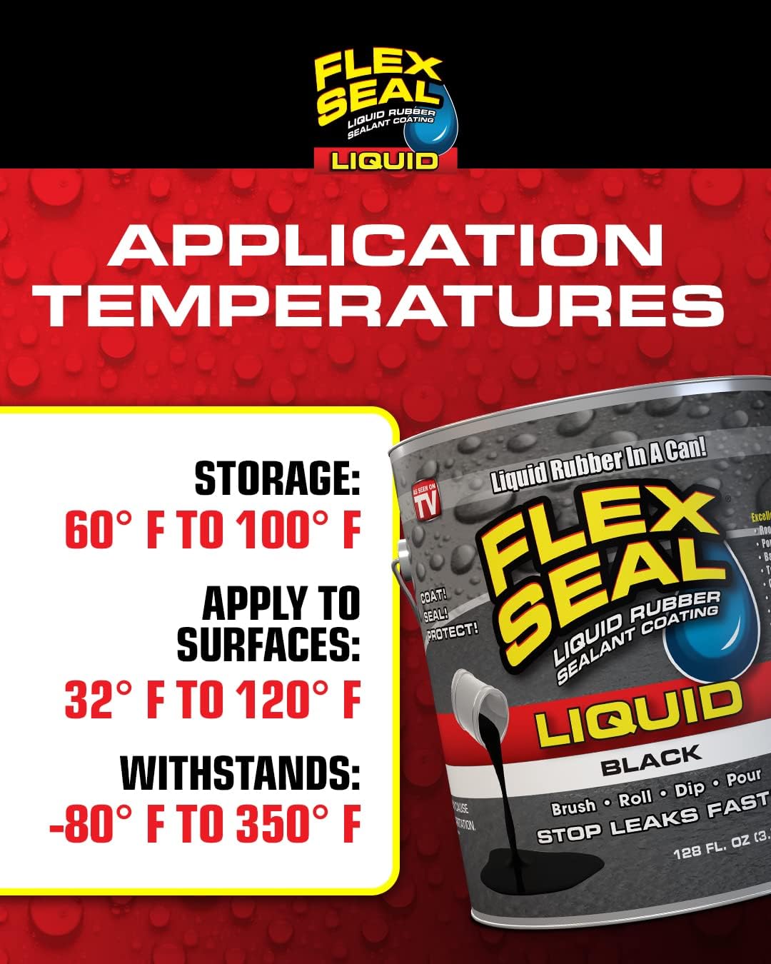 Flex Seal Liquid, Rubber Coating Sealant, Waterproof, Flexible, Breathable, and UV Resistant, Roof Repair, Basements, RV, Campers, Trailers, Marine, EPDM, Masonry, Black, 1 Gallon9