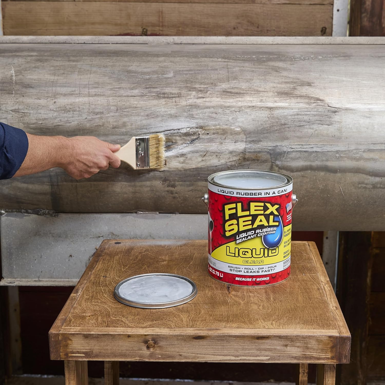 Flex Seal Liquid, Rubber Coating Sealant, Waterproof, Flexible, Breathable, and UV Resistant, Roof Repair, Basements, RV, Campers, Trailers, Marine, EPDM, Masonry, Clear, 1 Gallon5