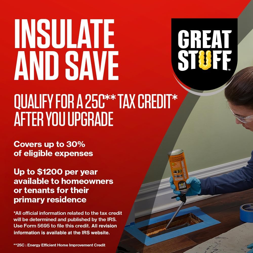 GREAT STUFF PRO Gaps and Cracks - 24oz Fireblock Foam Insulation Sealant, Pack of 12. Closed Cell, Polyurethane Expanding Spray Foam. Seals & Insulates Gaps Up to 3. Applicator Gun Not Included6