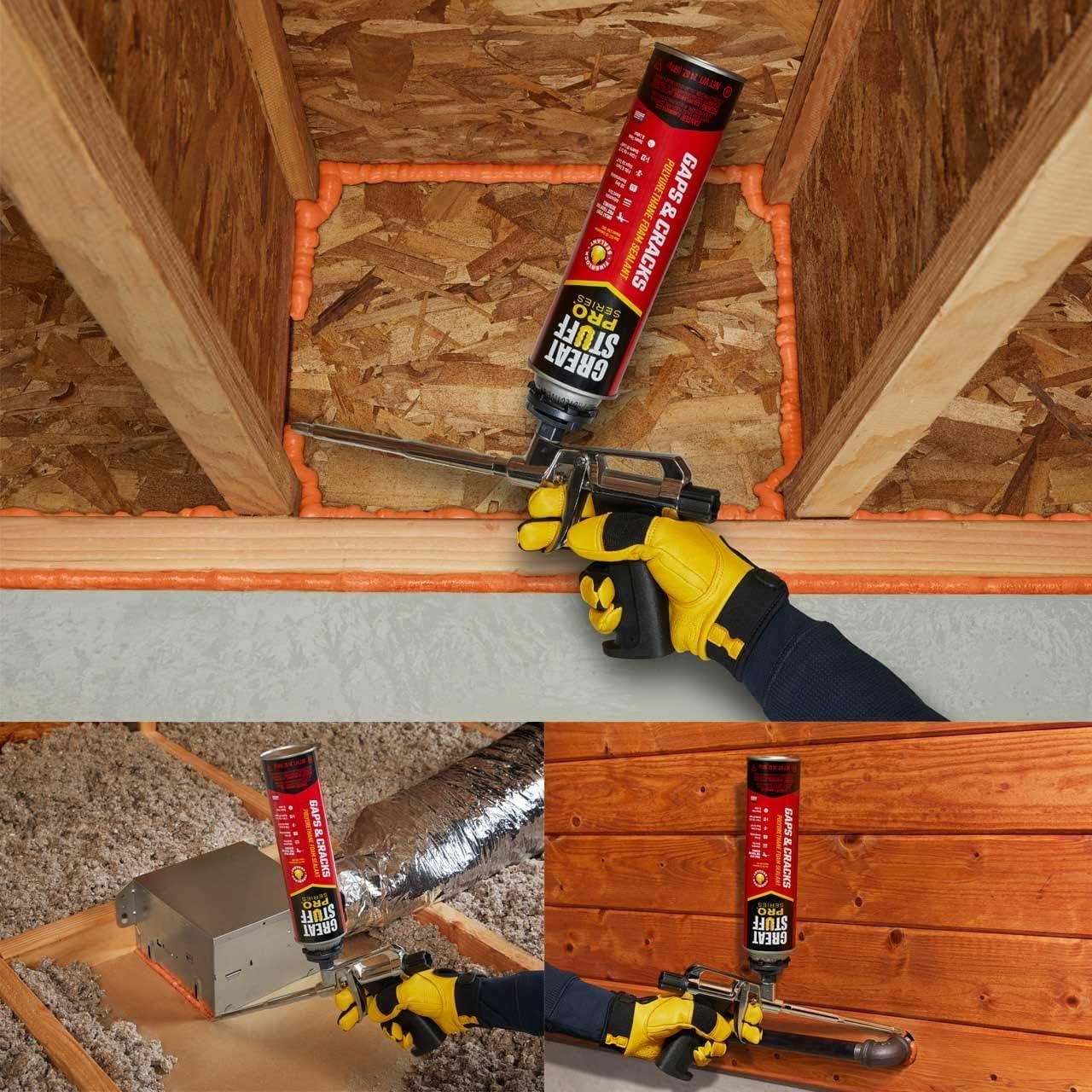 GREAT STUFF PRO Gaps and Cracks - 24oz Fireblock Foam Insulation Sealant, Pack of 12. Closed Cell, Polyurethane Expanding Spray Foam. Seals & Insulates Gaps Up to 3. Applicator Gun Not Included8