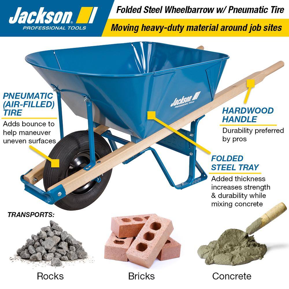 Jackson M11T22BB 6 cu. ft. Heavy Gauge Folded Steel Wheelbarrow3