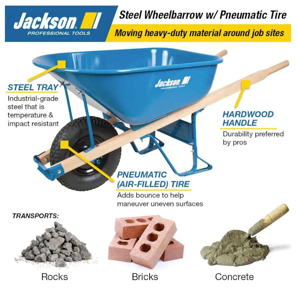 Jackson M5T22BB 5 cu. ft. Heavy Gauge Seamless Steel Wheelbarrow4