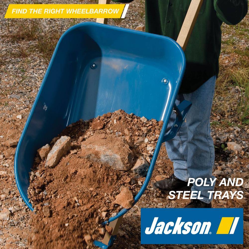 Jackson M6FFKB 6 cu. ft. Heavy Gauge Seamless Steel Wheelbarrow with Hardwood Handles0