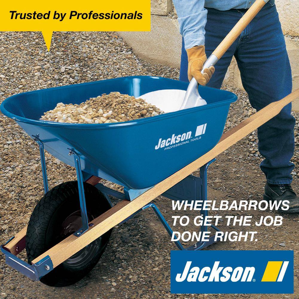 Jackson M6FFKB 6 cu. ft. Heavy Gauge Seamless Steel Wheelbarrow with Hardwood Handles2