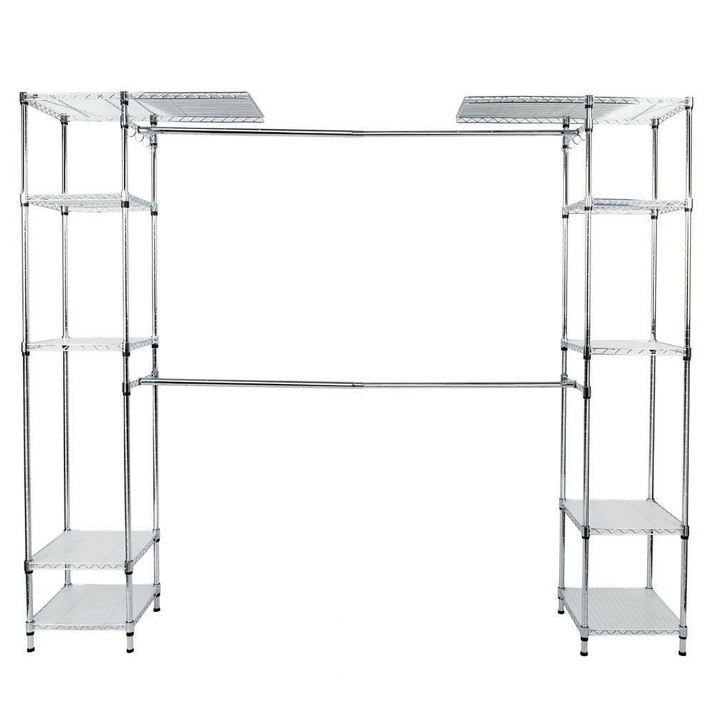 Karl home 58 in. W - 85 in. W Silver Adjustable Tower Wire Closet System2