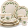 Lenox 6122048 Holiday 12-Piece-Plate-&-Mug Set, Christmas Dinnerware, Hosting