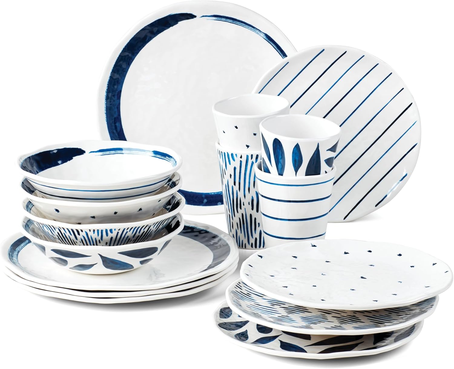 Lenox 895323 Blue Bay Melamine 16-Piece Dinnerware Set, Lightweight Melamine Material Lenox 895323 Blue Bay Melamine 16-Piece Dinnerware Set, Lightweight Melamine Material