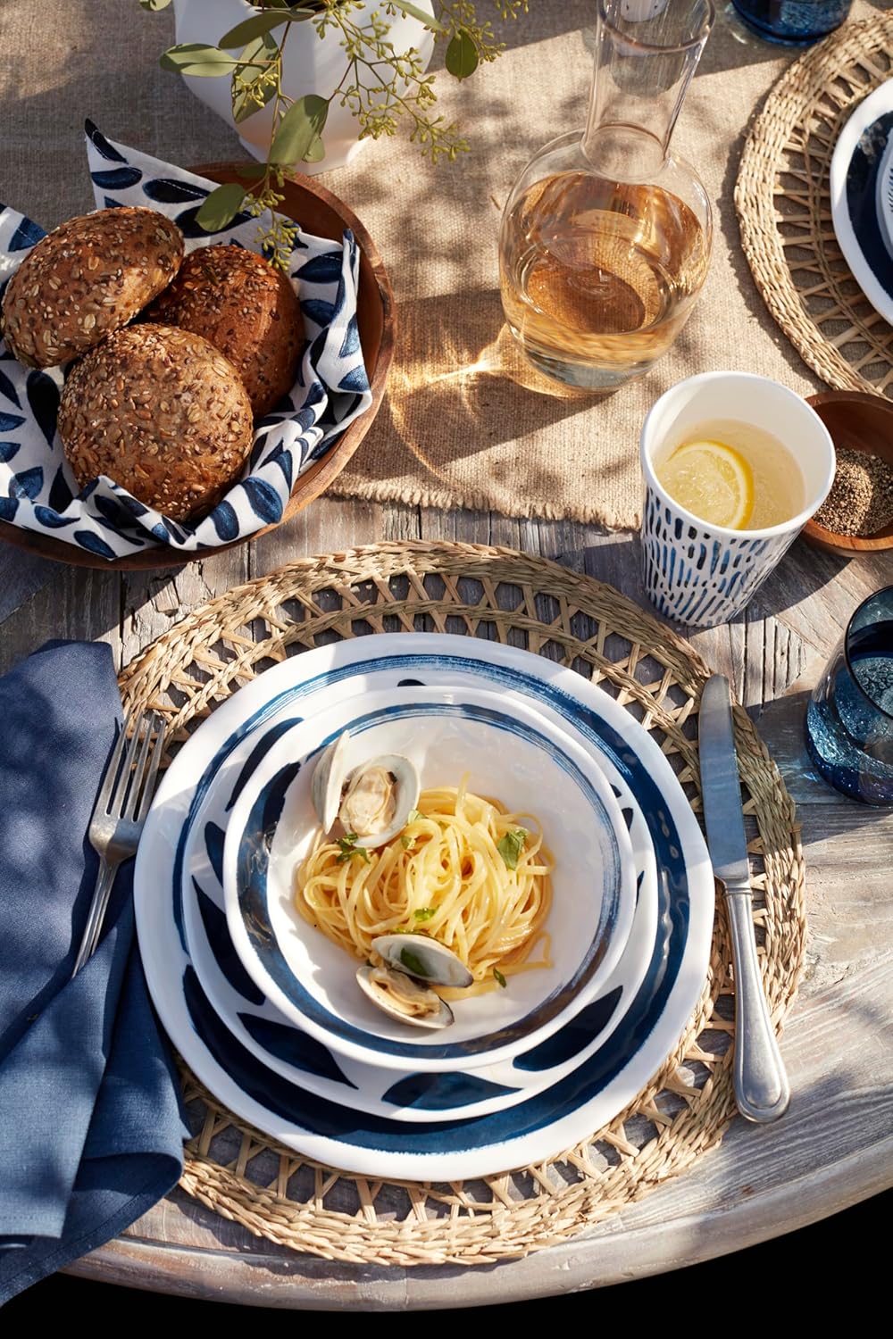 Lenox 895323 Blue Bay Melamine 16-Piece Dinnerware Set, Lightweight Melamine Material78