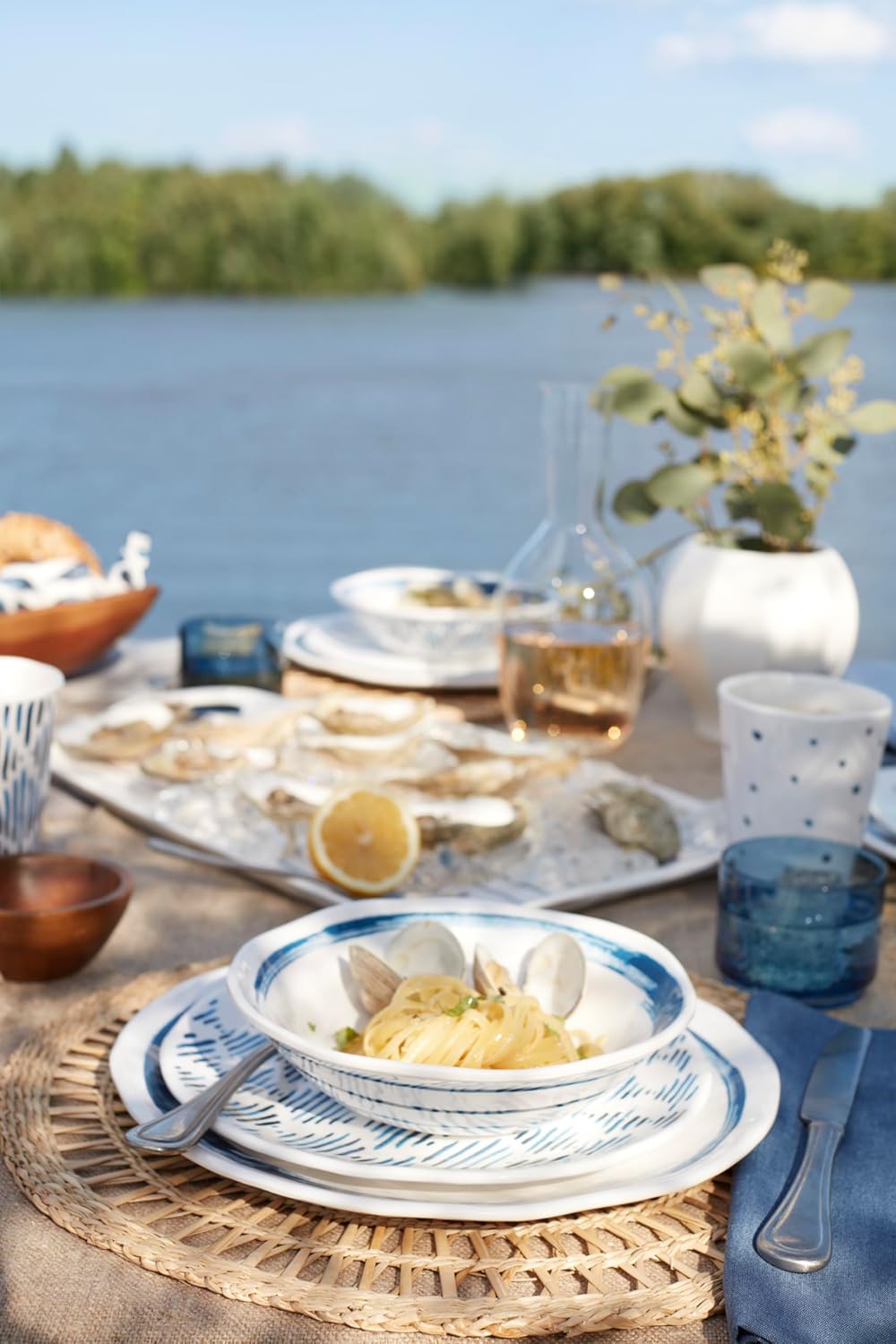Lenox 895324 Blue Bay Melamine 20-Piece Dinnerware Set, Lightweight Melamine Material7