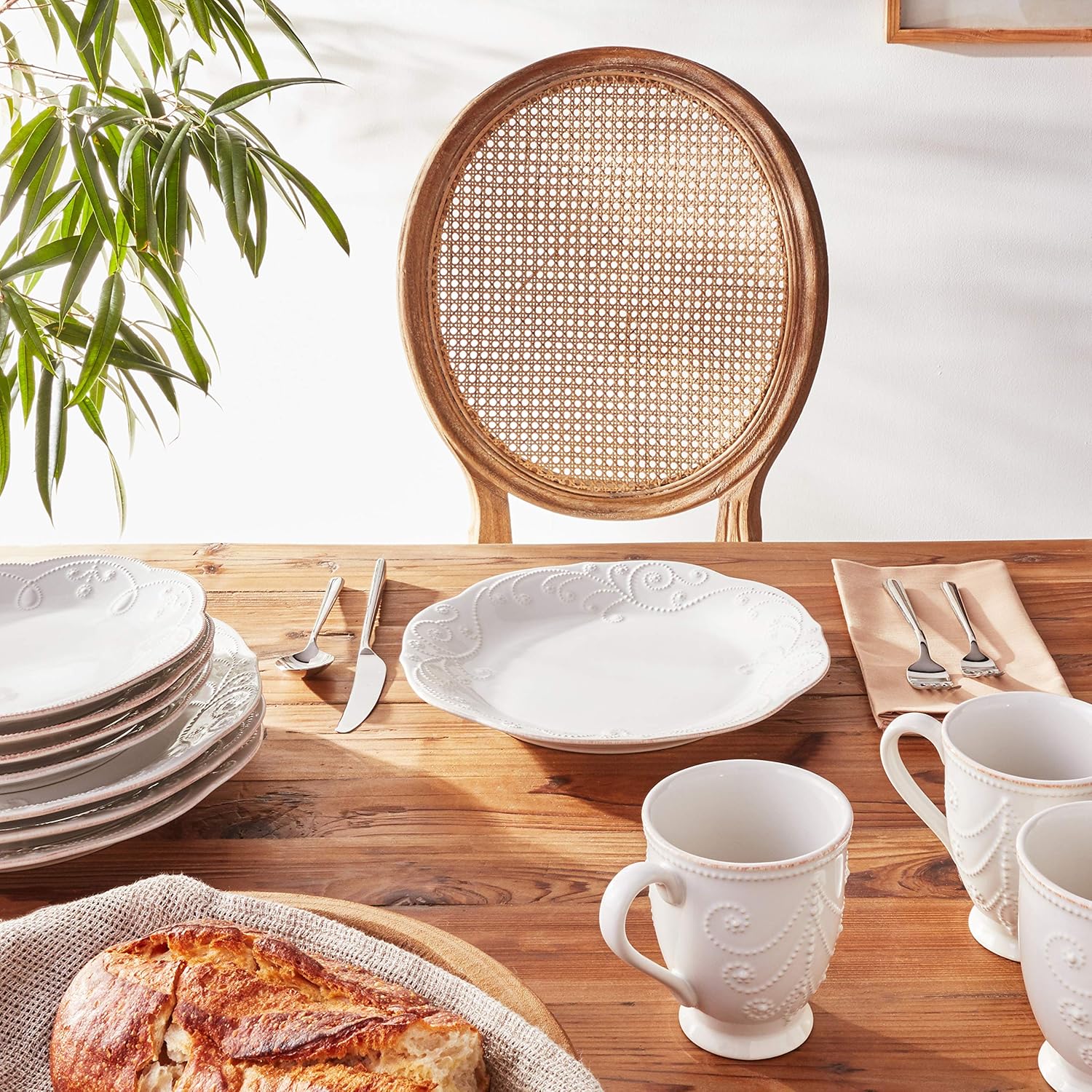 Lenox French Perle Assorted Plates, 7.5-Inch, White, Set of 41