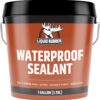 Liquid Rubber Waterproof Sealant – DIY Leak Repair Coating for Flat, Metal & Low Slope Roofs, Foundations, Gutters & More – Flexible Protective Membrane - Black - 1 Gallon