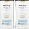 Method Dishwasher Detergent Packs, Fragrance Free + Clear, Dishwashing Rinse Aid to Lift Tough Grease and Stains, 54 Dishwasher Tabs per Package, (Pack of 2)