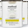 Method Dishwasher Detergent Packs, Lemon Mint, Dishwashing Rinse Aid to Lift Tough Grease and Stains, 30 Dishwasher Tabs per Package, (Pack of 4)