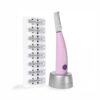 Michael Todd Beauty Sonicsmooth Dermaplane Razor for Women Face + Eyebrow trimmer Dermaplaning System - Peach Fuzz Remover - 8 Weeks of Dermaplaning Blades, Pink