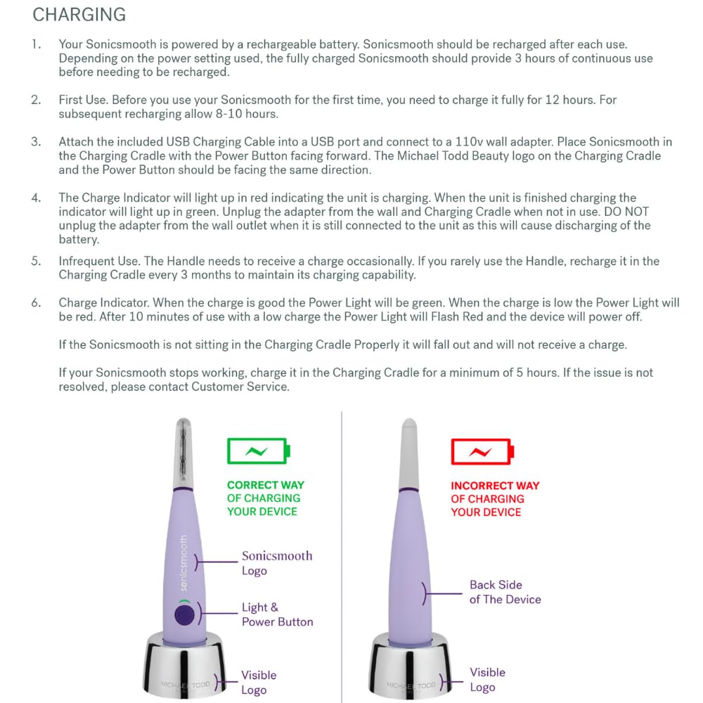 Michael Todd Beauty Sonicsmooth Dermaplane Razor for Women Face + Eyebrow trimmer Dermaplaning System - Peach Fuzz Remover - 8 Weeks of Dermaplaning Blades, White14