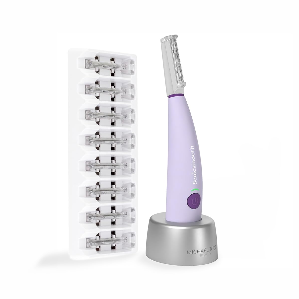 Michael Todd Beauty Sonicsmooth Dermaplane Razor for Women Face + Eyebrow trimmer Dermaplaning System - Peach Fuzz Remover - 8 Weeks of Dermaplaning Blades Michael Todd Beauty Sonicsmooth Dermaplane Razor for Women Face + Eyebrow trimmer Dermaplaning System - Peach Fuzz Remover - 8 Weeks of Dermaplaning Blades