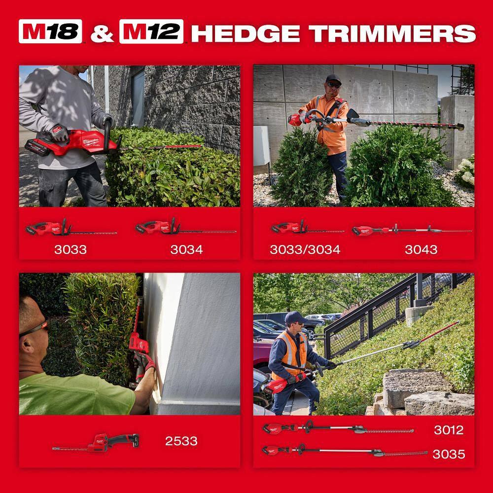 Milwaukee 3012-20 M18 FUEL 18V 24 in. Brushless Cordless Battery Powered Pole Articulating Hedge Trimmer (Tool-Only)12