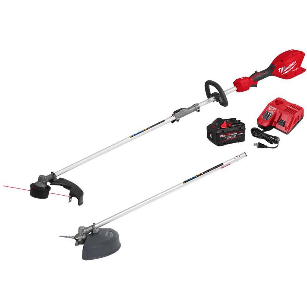 Milwaukee 3016-21ST-49-16-2738 M18 Fuel 18V 16 in. Brushless Cordless Battery Quik-Lok String Trimmer 8.0 Ah FORGE Kit with Brush Cutter Attachment Milwaukee 3016-21ST-49-16-2738 M18 Fuel 18V 16 in. Brushless Cordless Battery Quik-Lok String Trimmer 8.0 Ah FORGE Kit with Brush Cutter Attachment