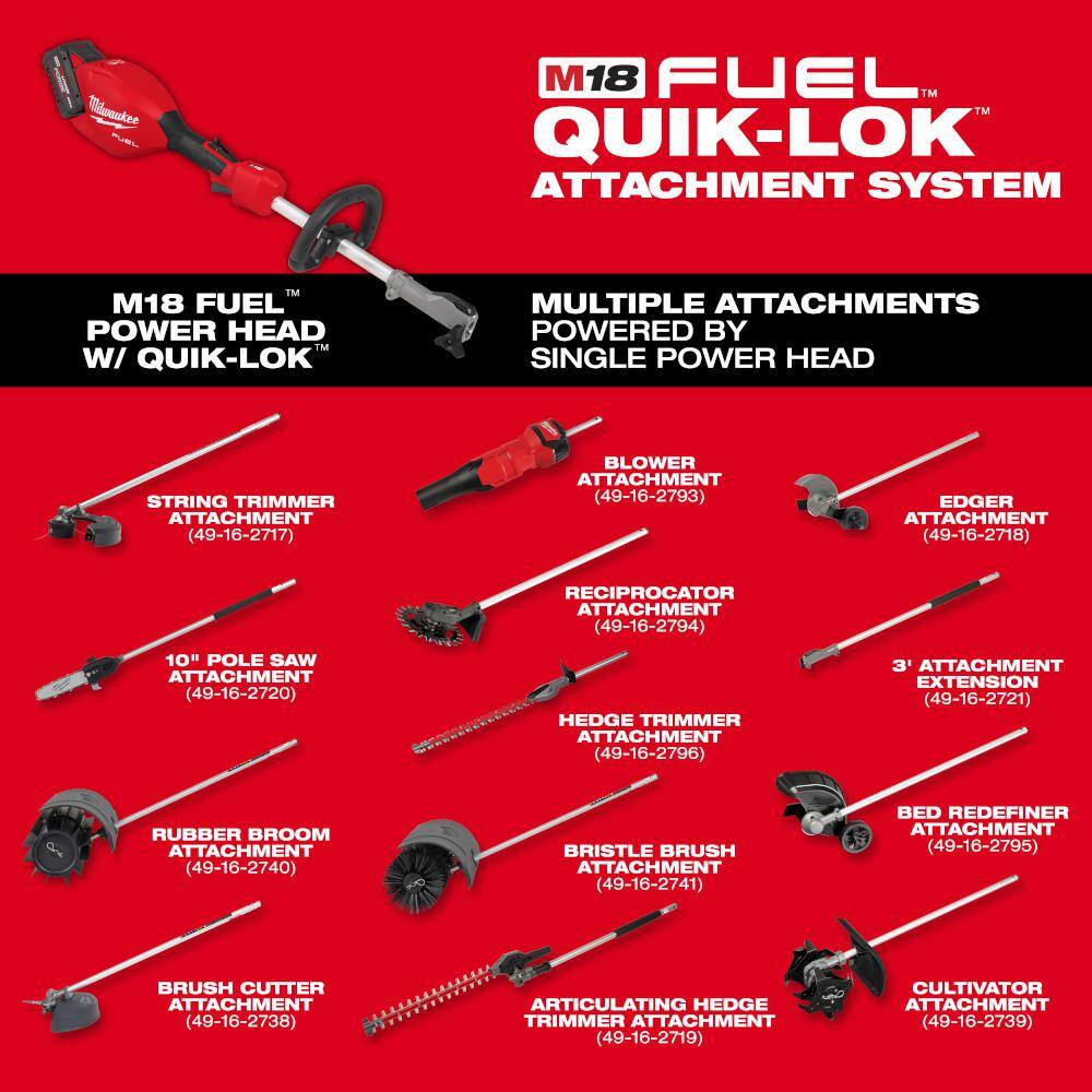 Milwaukee 3016-21ST-49-16-2738 M18 Fuel 18V 16 in. Brushless Cordless Battery Quik-Lok String Trimmer 8.0 Ah FORGE Kit with Brush Cutter Attachment19