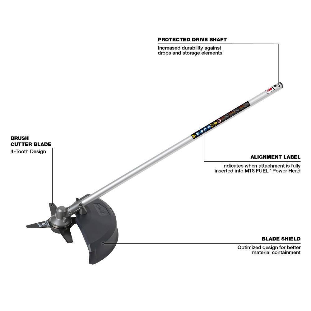 Milwaukee 3016-21ST-49-16-2738 M18 Fuel 18V 16 in. Brushless Cordless Battery Quik-Lok String Trimmer 8.0 Ah FORGE Kit with Brush Cutter Attachment56